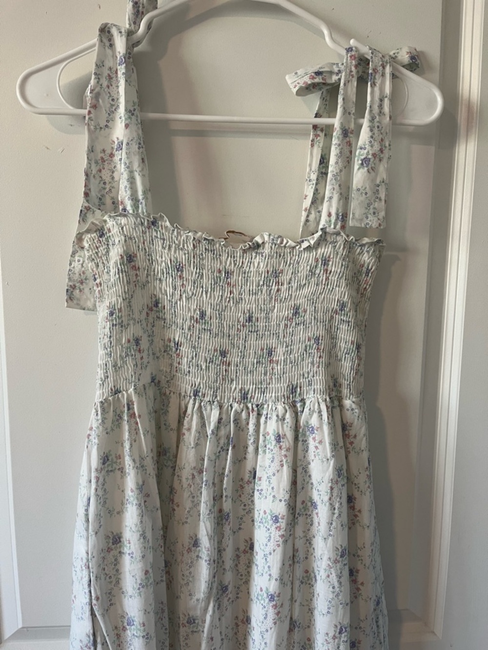 Morning Lavender Tie Strap Smocked Midi Dress - Picture 5 of 6